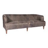 Moe's Home Magdelan Tufted Leather Sofa Antique Ebony