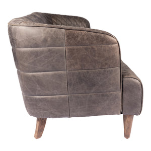 Moe's Home Magdelan Tufted Leather Sofa Antique Ebony