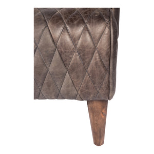 Moe's Home Magdelan Tufted Leather Sofa Antique Ebony