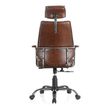 Executive Office Chair Cappuccino Brown Leather