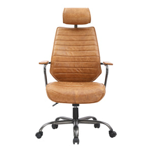 Moe's Home Executive Swivel Office Chair Cognac