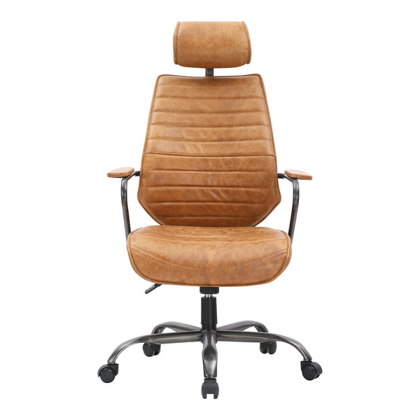 Moe's Home Executive Swivel Office Chair Cognac