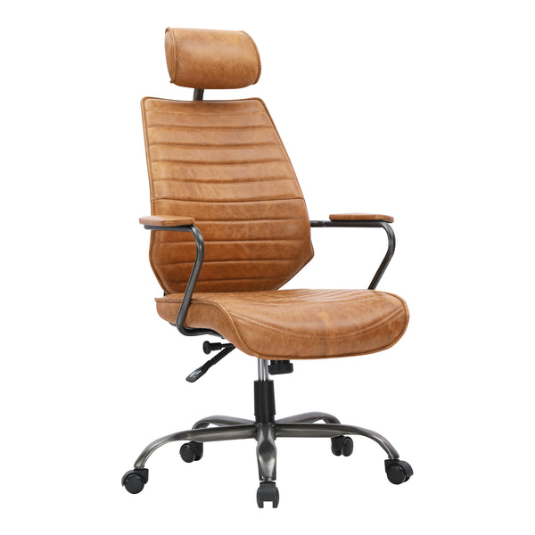 Moe's Home Executive Swivel Office Chair Cognac