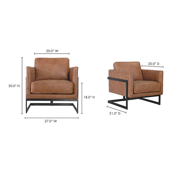 Luxley Club Chair Open Road Brown Leather