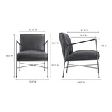 Dagwood Leather Arm Chair Onyx Black Leather