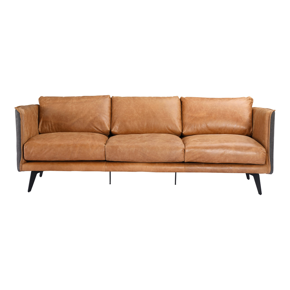 Moe's Home Messina Leather Sofa Cognac