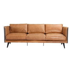 Moe's Home Messina Leather Sofa Cognac