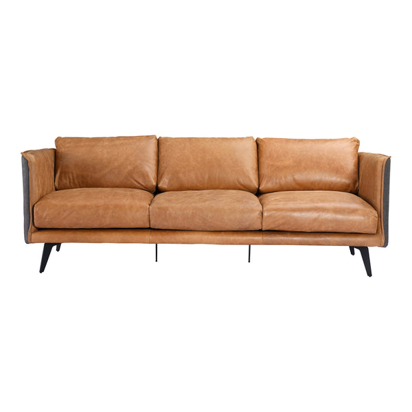 Moe's Home Messina Leather Sofa Cognac