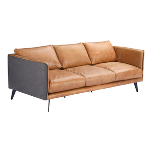 Moe's Home Messina Leather Sofa Cognac