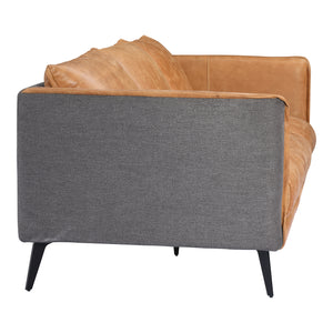 Moe's Home Messina Leather Sofa Cognac