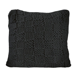 HiEnd Accents Chess Knit Euro Pillow PK1735-OS-BL Black Shell - 85% acrylic, 15% wool. Insert - Shell: 100% cotton; Fill: 95% feather, 5% down. 27x27x3