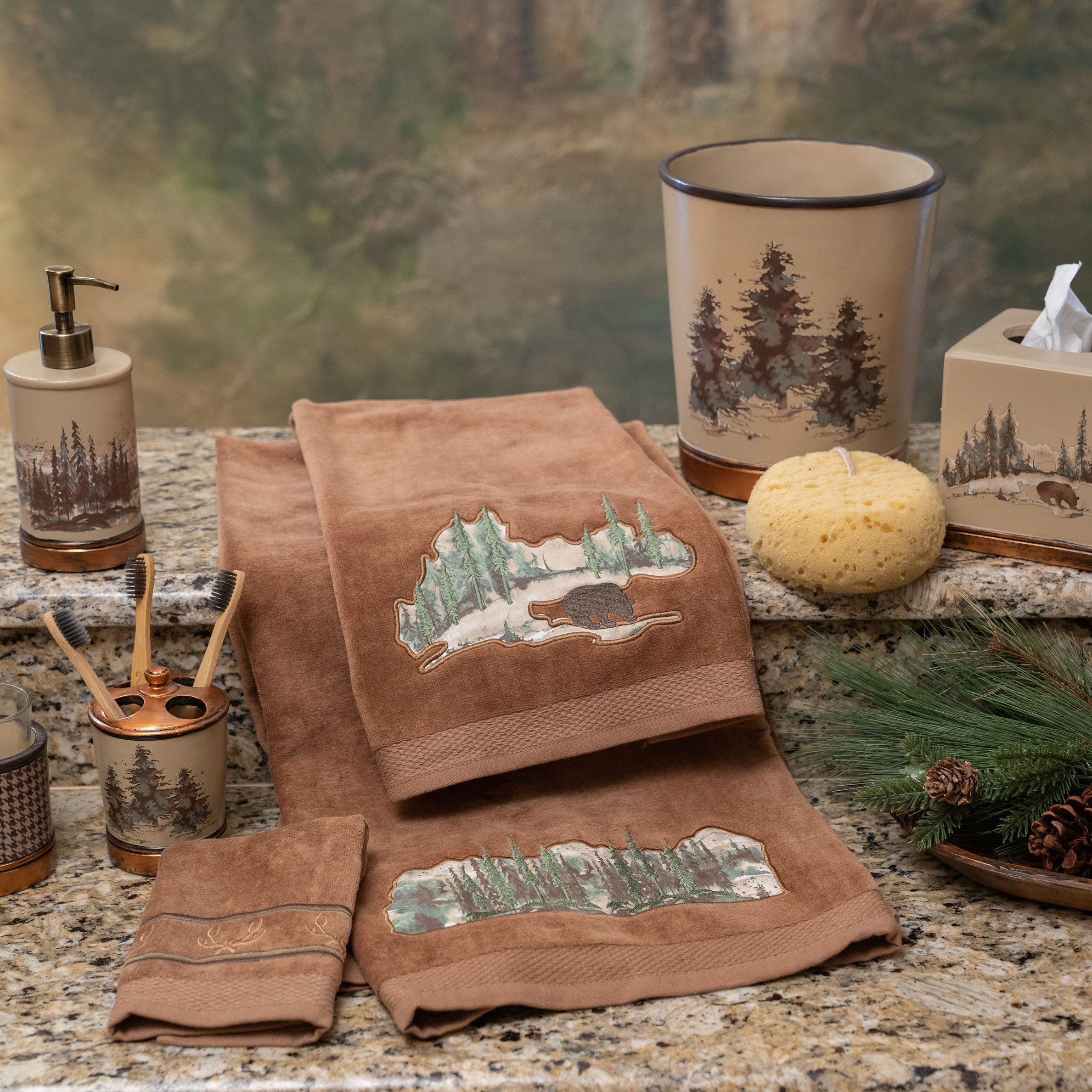 Joshua Rustic Bathroom Accessory & Towel Set - Thumbnail 2