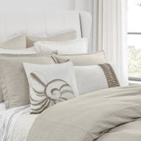 HiEnd Accents Hera Washed Linen Flange Duvet Cover Set PK1927-SK-LT Light Tan Face: 70% viscose, 30% linen; Back: 100% cotton 110x96x0.5