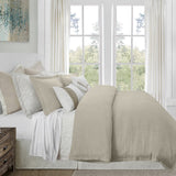 HiEnd Accents Hera Washed Linen Flange Duvet Cover Set PK1927-SK-LT Light Tan Face: 70% viscose, 30% linen; Back: 100% cotton 110x96x0.5