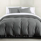 HiEnd Accents Hera Washed Linen Flange Duvet Cover Set PK1927-SK-SL Slate Face: 70% viscose, 30% linen; Back: 100% cotton 110x96x0.5