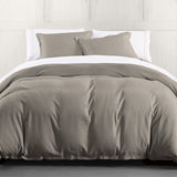 HiEnd Accents Hera Washed Linen Flange Duvet Cover Set PK1927-SK-TP Taupe Face: 70% viscose, 30% linen; Back: 100% cotton 110x96x0.5