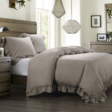 HiEnd Accents Lily Washed Linen Duvet Cover Set PK1947-SK-TP Taupe Duvet Cover - Face: 70% viscose, 30% linen; Back: 100% cotton. Pillow Sham - 70% viscose, 30% linen. 110x96x0.1