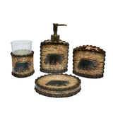 HiEnd Accents Lodge Bear Bathroom Sets PK311005 Brown Resin 