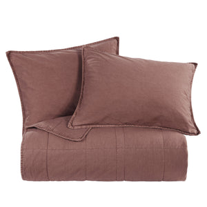 HiEnd Accents Stonewashed Cotton Canvas Coverlet Set PK3400-KG-SP Sarsaparilla Face and Back: 100% cotton;  Fill: 100% polyester 110x96