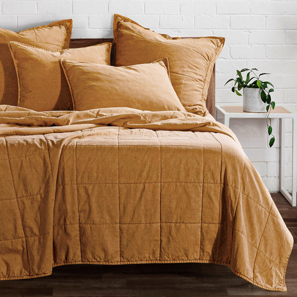 HiEnd Accents Stonewashed Cotton Canvas Coverlet Set PK3400-KG-TC Terracotta Face and Back: 100% cotton;  Fill: 100% polyester 110x96