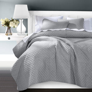 HiEnd Accents Anna Diamond Quilted Coverlet Set PK3600-FQ-GY Gray Face: 80% Polyester, 20% Cotton. Back: 100% Polyester. Filling: 100% Polyester 92x96x0.5