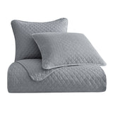 HiEnd Accents Anna Diamond Quilted Coverlet Set PK3600-FQ-GY Gray Face: 80% Polyester, 20% Cotton. Back: 100% Polyester. Filling: 100% Polyester 92x96x0.5