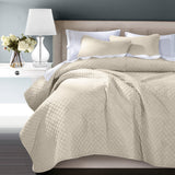 HiEnd Accents Anna Diamond Quilted Coverlet Set PK3600-FQ-LT Light Tan Face: 80% Polyester, 20% Cotton. Back: 100% Polyester. Filling: 100% Polyester 92x96x0.5