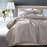 HiEnd Accents Anna Diamond Quilted Coverlet Set PK3600-FQ-TP Taupe Face: 80% Polyester, 20% Cotton. Back: 100% Polyester. Filling: 100% Polyester 92x96x0.7