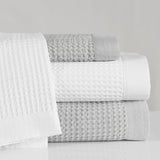 HiEnd Accents Waffle Weave Cotton Coverlet Set PK3800-KG-WH White Coverlet: 100% cotton; Pillow Sham: 100% cotton 110x92x0.5