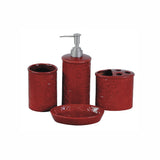 HiEnd Accents Savannah Bathroom Sets PK400106-OS-RD Red Ceramic 