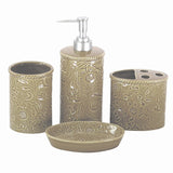 HiEnd Accents Savannah Bathroom Sets PK400106-OS-TP Taupe Ceramic 