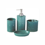 HiEnd Accents Savannah Bathroom Sets PK400106-OS-TQ Turquoise Ceramic 