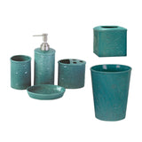 HiEnd Accents Savannah Bathroom Sets PK400106-OS-TQ Turquoise Ceramic 