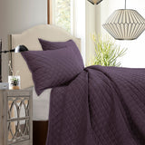 HiEnd Accents Velvet Diamond Quilt Set PK6300-FQ-AM Amethyst Face: 100% polyester; Back: 100% cotton; Fill: 100% polyester 92x96x1