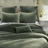 HiEnd Accents Stonewashed Cotton Velvet Quilt Set PK6500-FQ-FG Fern Green Face and Back: 100% cotton; Fill: 100% polyester 92.0 x 96.0 x 0.5
