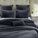 HiEnd Accents Stonewashed Cotton Velvet Quilt Set PK6500-FQ-NA Navy Face and Back: 100% cotton; Fill: 100% polyester 92.0 x 96.0 x 0.5
