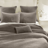 HiEnd Accents Stonewashed Cotton Velvet Quilt Set PK6500-FQ-TP Taupe Face and Back: 100% cotton; Fill: 100% polyester 92x96x0.5