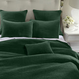 HiEnd Accents Stonewashed Cotton Velvet Quilt Set PK6500-KG-EM Emerald Face and Back: 100% cotton; Fill: 100% polyester 110x96x0.5
