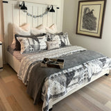 HiEnd Accents Stonewashed Cotton Velvet Quilt Set PK6500-KG-GY Gray Face and Back: 100% cotton; Fill: 100% polyester 110x96x0.5