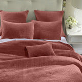 HiEnd Accents Stonewashed Cotton Velvet Quilt Set PK6500-KG-SA Salmon Face and Back: 100% cotton; Fill: 100% polyester 110x96x0.5