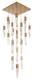 Bethel Gold Chandelier in Metal & Crystal