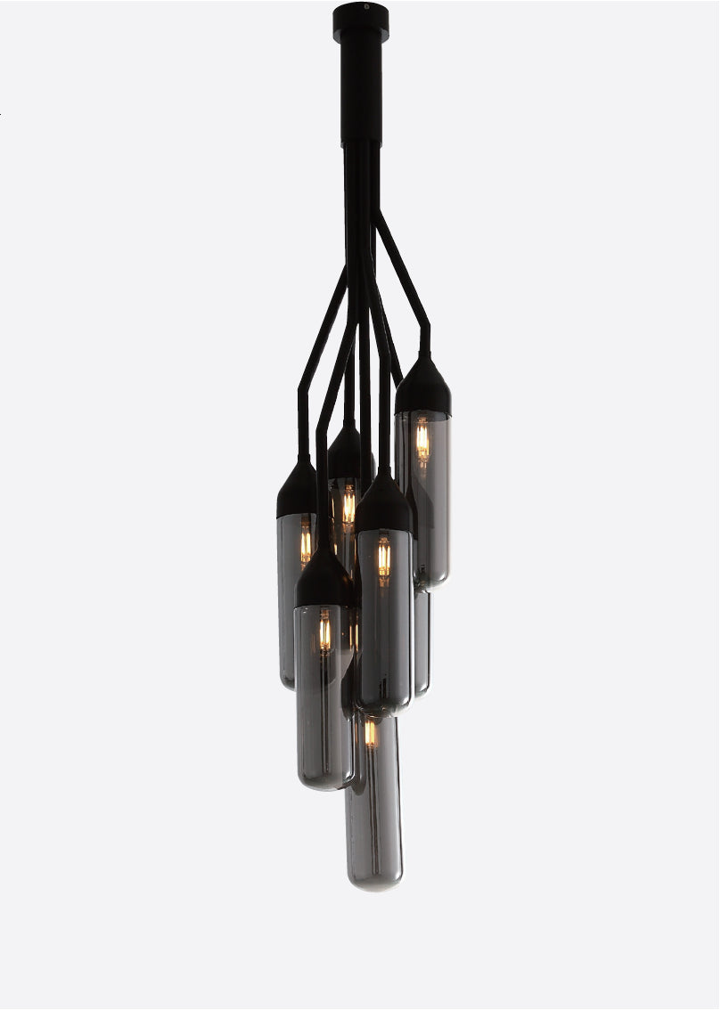 Darsie Pendant Lamp Black Carbon Steel And Glass..