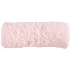 HiEnd Accents Mongolian Faux Fur Lumbar Pillow PL5003-LS-BH Blush Shell: 82% acrylic, 18% polyester; Fill: 100% polyester 14x36x5