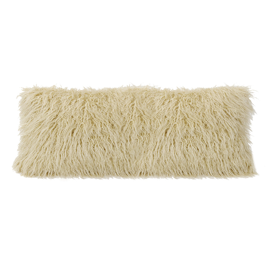 HiEnd Accents Mongolian Faux Fur Lumbar Pillow PL5003-LS-BH Blush Shell: 82% acrylic, 18% polyester; Fill: 100% polyester 14x36x5