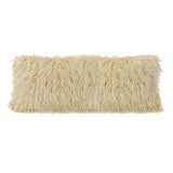 HiEnd Accents Mongolian Faux Fur Lumbar Pillow PL5003-LS-CR Cream Shell: 82% acrylic, 18% polyester; Fill: 100% polyester 14x36x5