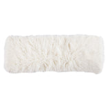 HiEnd Accents Mongolian Faux Fur Lumbar Pillow PL5003-LS-WH White Shell: 82% acrylic, 18% polyester; Fill: 100% polyester 14X36X6