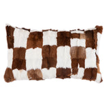 HiEnd Accents Goat Patched Hide Lumbar Pillow PL5009-OS-GO White, Brown  16x26x6