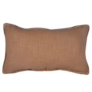 HiEnd Accents Genuine Leather Studded Basket Weave Pillow PL5010 Tan Front: 100% leather; Back: cotton canvas; Fill: 100% waterfowl feathers 12x20x6