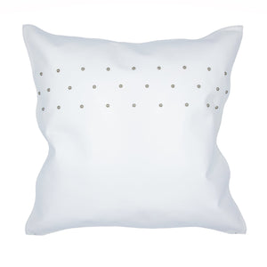 HiEnd Accents Genuine White Leather Studded Throw Pillow PL5012 White Shell: 100% leather; Fill: 100% waterfowl feathers 20x20x6