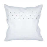 Genuine White Leather Studded Throw Pillow